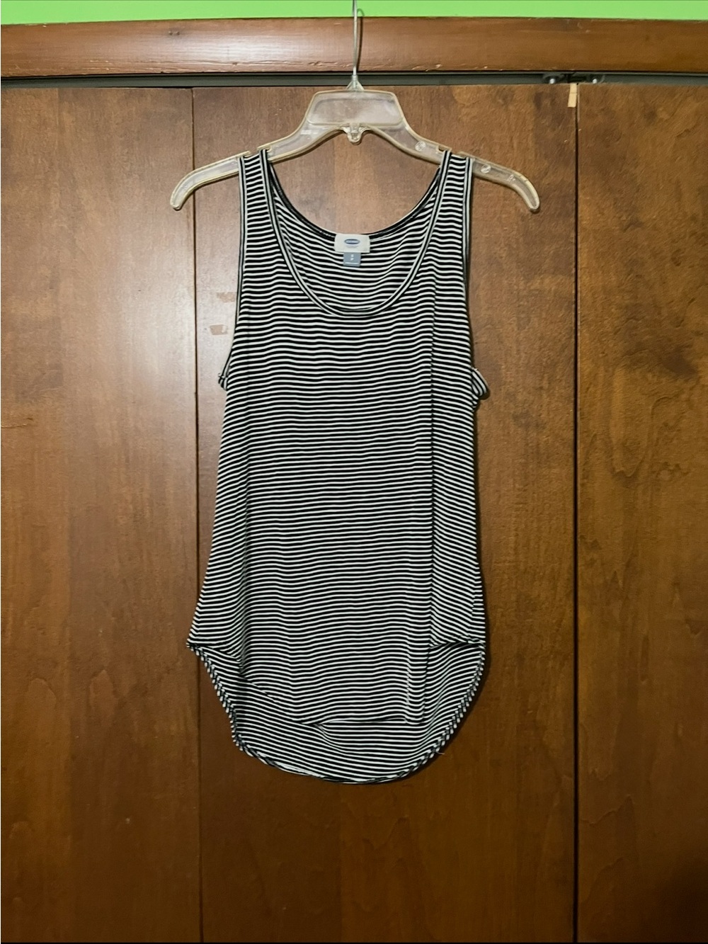 Striped Scoop Neck Long Tank Top